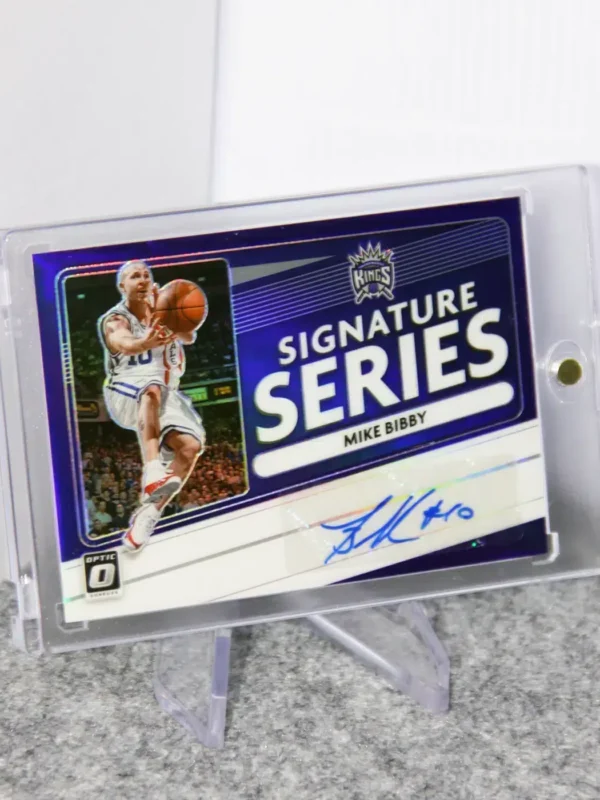 2020-21 Mike Bibby #SS-MBI Donruss Optic Signature Series Purple Prizm Autograph - stand