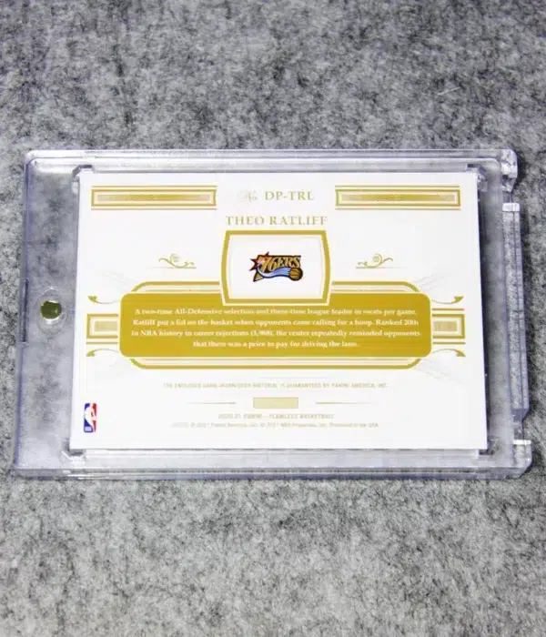 2020-21 Theo Ratliff #DP-TRL Panini Flawless Dual Patch Red SN#15 - back