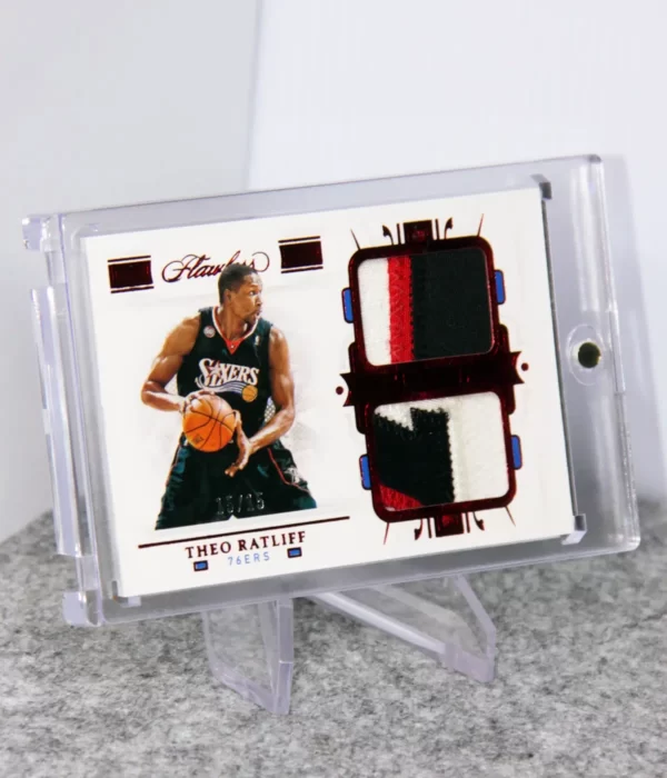 2020-21 Theo Ratliff #DP-TRL Panini Flawless Dual Patch Red SN#15 - stand