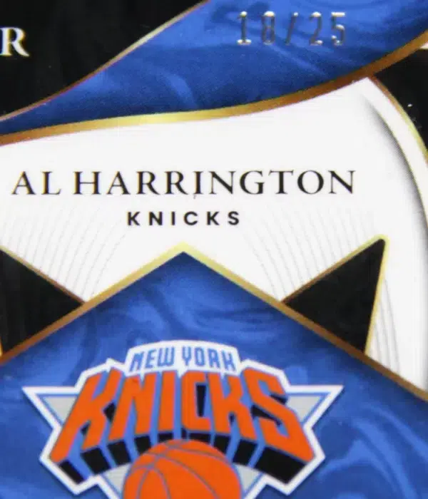 2021-22 Al Harrington #XF-AHR Panini Select X-Factor Tie Dye Prizm Autograph SN#18 - detail