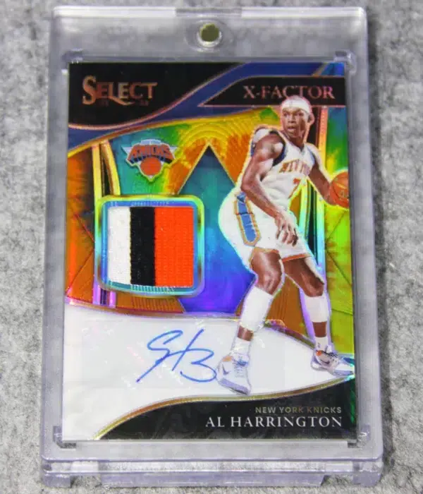 2021-22 Al Harrington #XF-AHR Panini Select X-Factor Tie Dye Prizm Autograph SN#18 - front