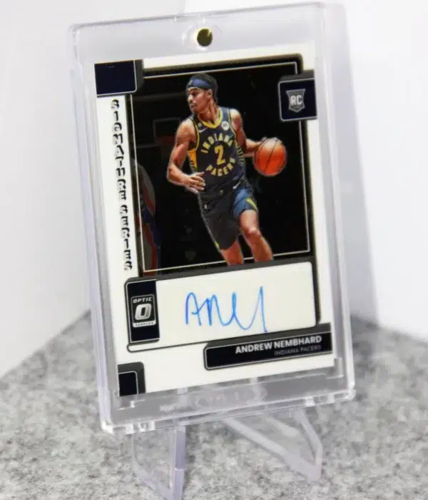 2021-22 Andrew Nembhard #SS-ANH Panini Donruss Optic Signature Series Autograph RC - stand
