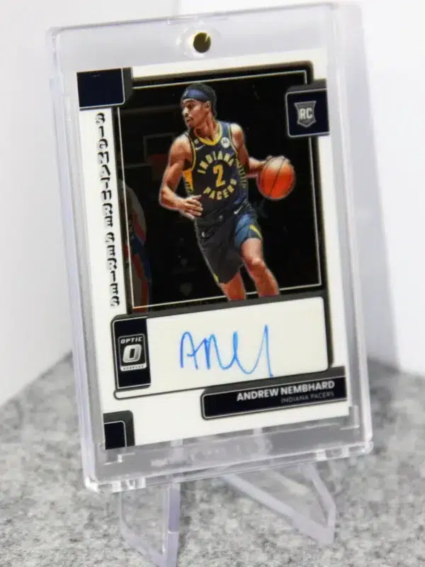 2022-23 Andrew Nembhard #SS-ANH Panini Donruss Optic Signature Series Autograph RC - stand