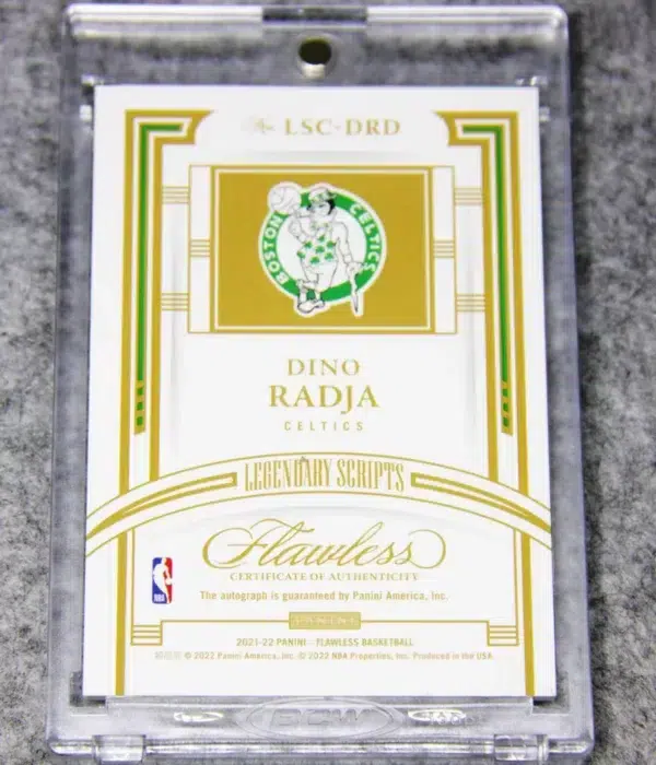 2021-22 Dino Radja #LSC-DRD Panini Flawless Legendary Scripts Autograph Silver SN#21 - back