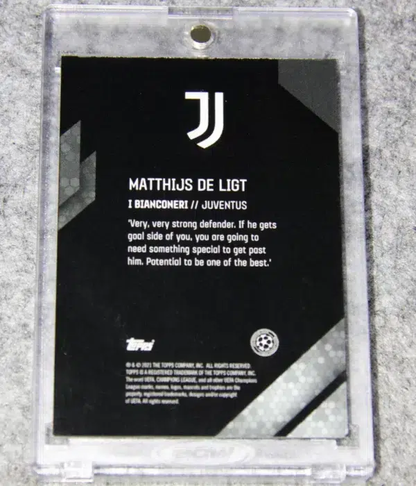 2021-22 Matthijs de Ligt #IB-MDL Topps I Bianconeri Juventus UEFA Champions League Red SN#3 - back