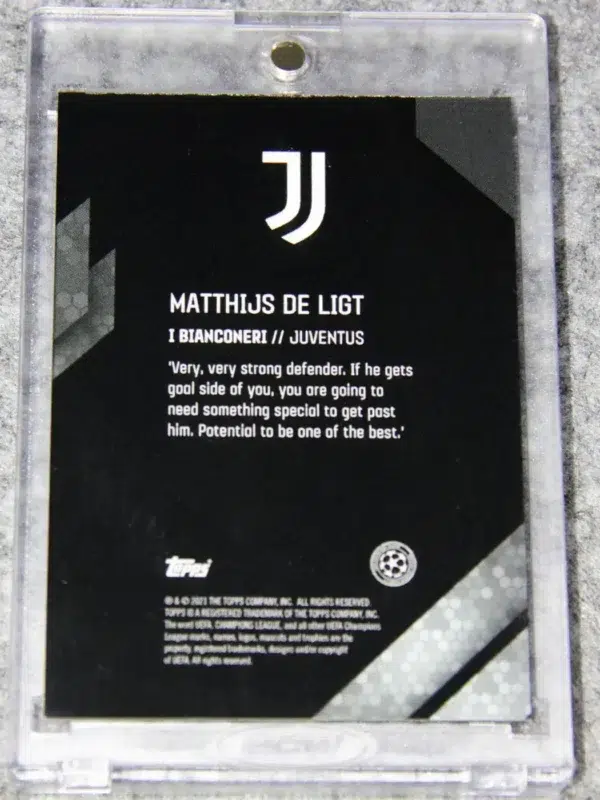 2021-22 Matthijs de Ligt #IB-MDL Topps I Bianconeri Juventus UEFA Champions League Red SN#3 - back