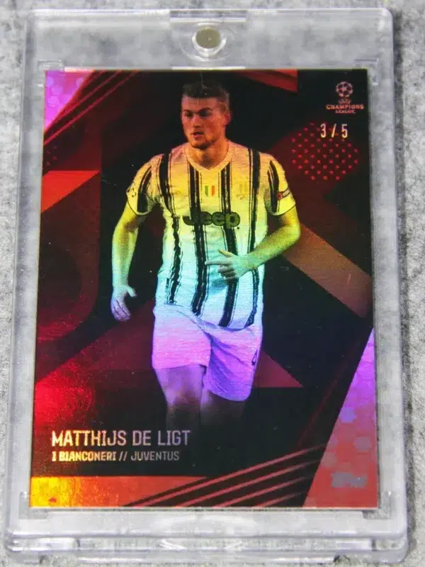 2021-22 Matthijs de Ligt #IB-MDL Topps I Bianconeri Juventus UEFA Champions League Red SN#3 - front