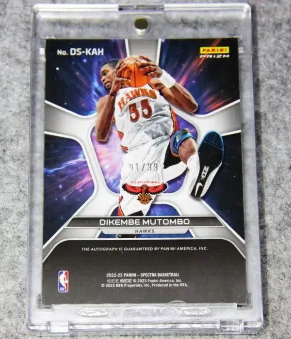 2022-23 Dikembe Mutombo #DS-KAH Panini Spectra Deepspace Autograph Silver Prizm SN#91 - back