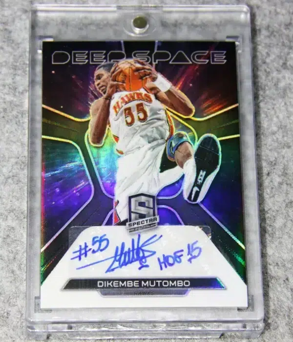 2022-23 Dikembe Mutombo #DS-KAH Panini Spectra Deepspace Autograph Silver Prizm SN#91 - front