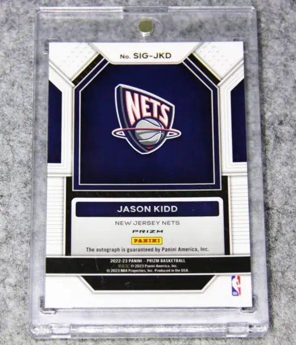 2022-23 Jason Kidd #SIG-JKD Panini Prizm Signatures Red Choice Prizm Autograph - back