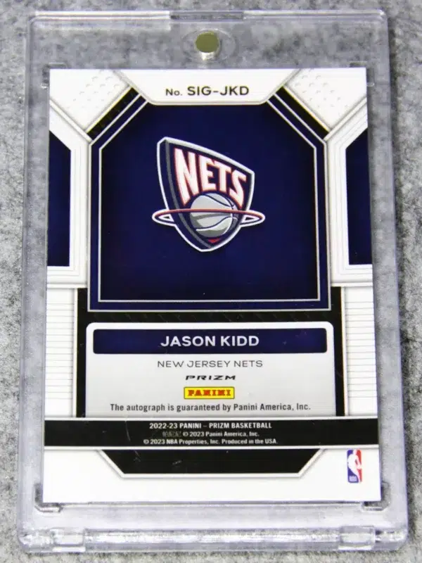 2022-23 Jason Kidd #SIG-JKD Panini Prizm Signatures Red Choice Prizm Autograph - back