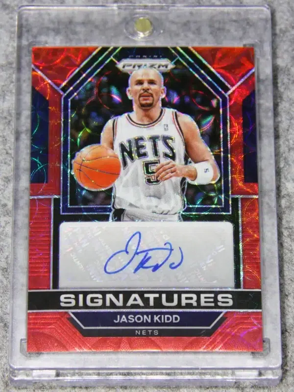 2022-23 Jason Kidd #SIG-JKD Panini Prizm Signatures Red Choice Prizm Autograph - front
