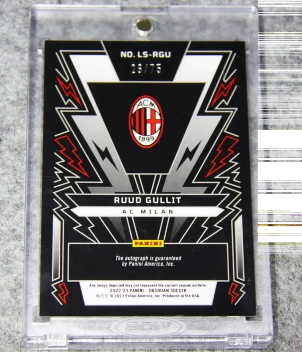 2022-23 Ruud Gullit #LS-RGU Panini Obsidian Lightning Strike Electric Etch Orange Autograph SN#26 - back