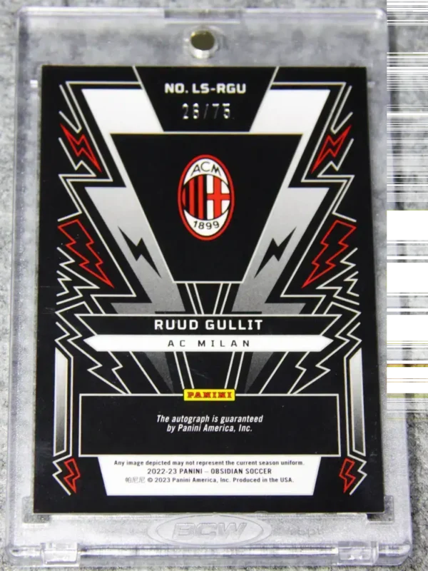 2022-23 Ruud Gullit #LS-RGU Panini Obsidian Lightning Strike Electric Etch Orange Autograph SN#26 - back