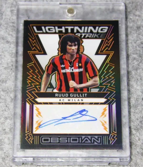 2022-23 Ruud Gullit #LS-RGU Panini Obsidian Lightning Strike Electric Etch Orange Autograph SN#26 - front
