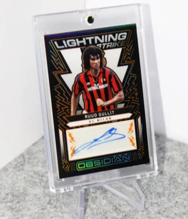 2022-23 Ruud Gullit #LS-RGU Panini Obsidian Lightning Strike Electric Etch Orange Autograph SN#26 - stand
