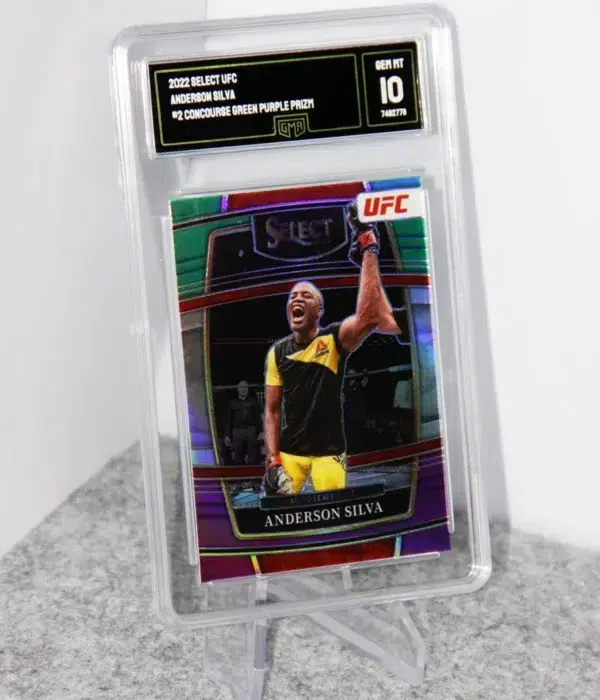 2022 Anderson Silva #2 Panini Select UFC Concourse Green Purple Prizm - stand