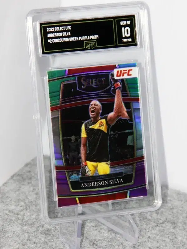 2022 Anderson Silva #2 Panini Select UFC Concourse Green Purple Prizm - stand