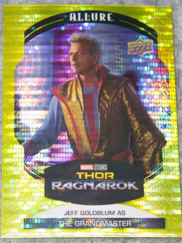 2022 Jeff Goldblum as The Grandmaster #65 Upper Deck Marvel Allure Thor Ragnarok Yellow Taxi - front