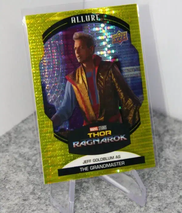 2022 Jeff Goldblum as The Grandmaster #65 Upper Deck Marvel Allure Thor Ragnarok Yellow Taxi - stand