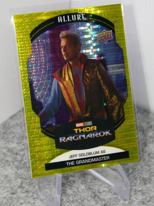 2022 Jeff Goldblum as The Grandmaster #65 Upper Deck Marvel Allure Thor Ragnarok Yellow Taxi - stand