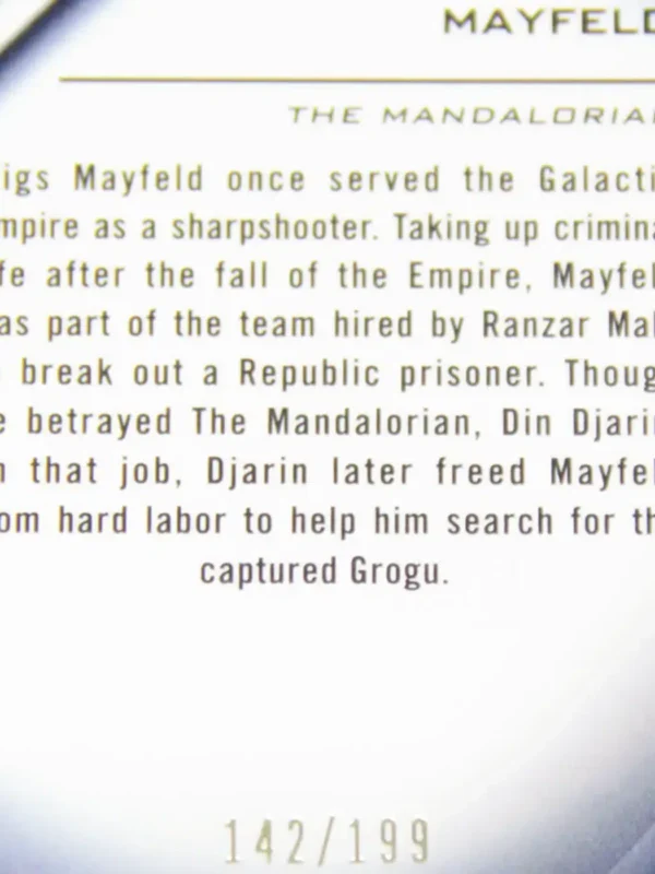 2022 Mayfeld #58 Topps Star Wars Chrome the Mandalorian Black Refractor SN#142 - detail