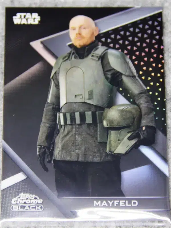 2022 Mayfeld #58 Topps Star Wars Chrome the Mandalorian Black Refractor SN#142 - front
