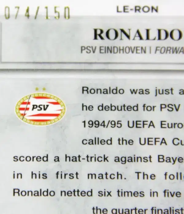 2022 Ronaldo #LE-RON Topps Stadium Club Chrome UEFA Competitions Pink Wave SN#74 - detail