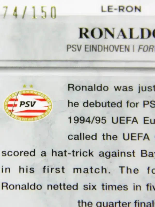 2022 Ronaldo #LE-RON Topps Stadium Club Chrome UEFA Competitions Pink Wave SN#74 - detail