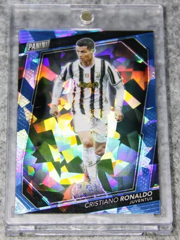 2023 Cristiano Ronaldo #72 Panini The National VIP Gold Pack Blue Sparkle Ice Prizm SN#19 - front