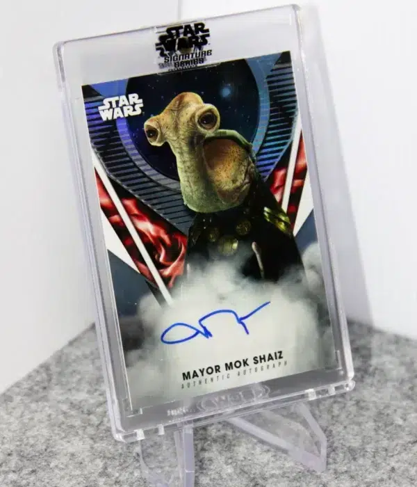 2023 John Rosengrant as Mayor Mok Shaiz #A-JR Topps Star Wars The Book of Boba Fett Authentic Autograph - stand
