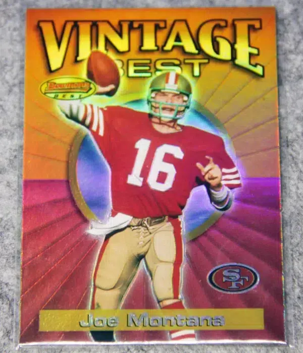 2001 Joe Montana #VB-JM Topps Bowman's Best Vintage Best - front