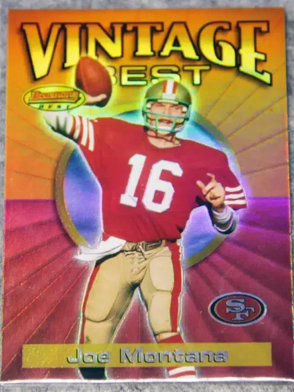2001 Joe Montana #VB-JM Topps Bowman's Best Vintage Best - front