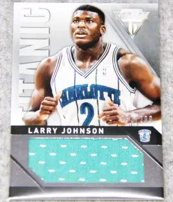 2013-14 Larry Johnson #7 Panini Titanium Titanic Threads Jumbo Patch SN#253 - front