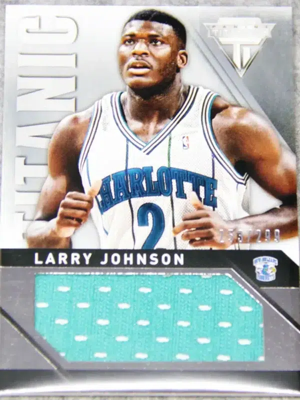 2013-14 Larry Johnson #7 Panini Titanium Titanic Threads Jumbo Patch SN#253 - front