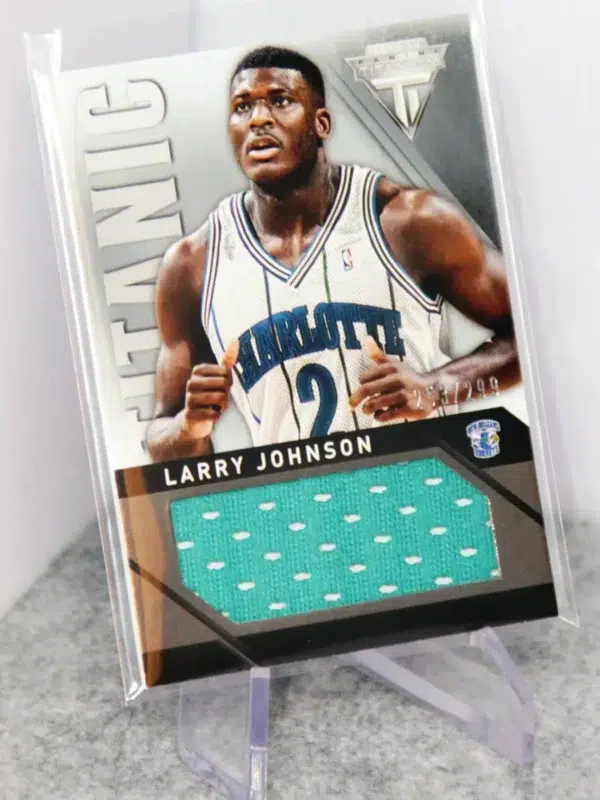 2013-14 Larry Johnson #7 Panini Titanium Titanic Threads Jumbo Patch SN#253 - stand