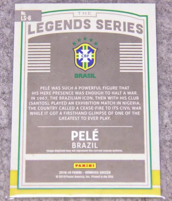 2018-19 Pele #LS-6 Panini Donruss The Legends Series - back