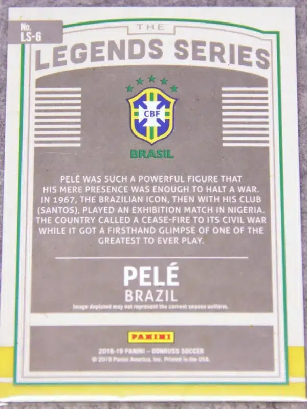 2018-19 Pele #LS-6 Panini Donruss The Legends Series - back