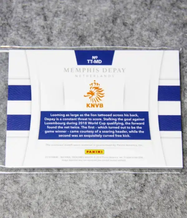 2018 Memphis Depay #TT-MD Panini National Treasures Tremendous Treasures SN#89 - back
