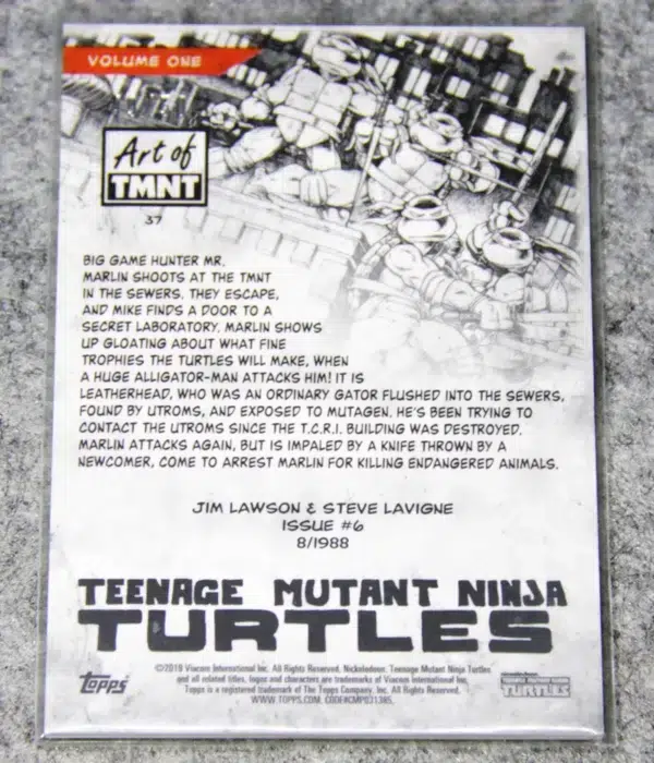 2019 The Art of TMNT #37 Topps Teenage Mutant Ninja Turtles Purple SN#49 - back