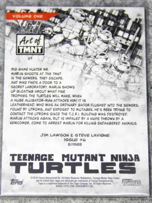 2019 The Art of TMNT #37 Topps Teenage Mutant Ninja Turtles Purple SN#49 - back