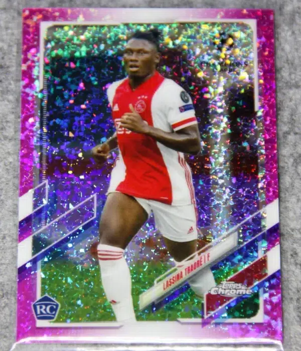 2020-21 Lassina Traore #60 Topps Chrome UEFA Champions League Pink Refractor SN#125 - front