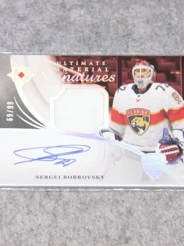 2020-21 Sergei Bobrovsky #UMS-SB Upper Deck Ultimate Material Signatures SN#69 - front