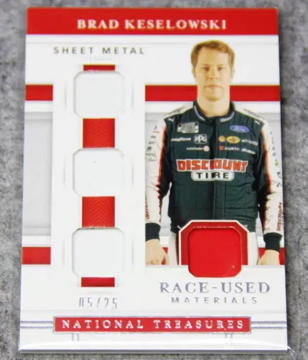 2020 Brad Keselowski #QRU-BK Panini Nascar National Treasures Quad Race Used Materials Sheet Metal SN#15 - front