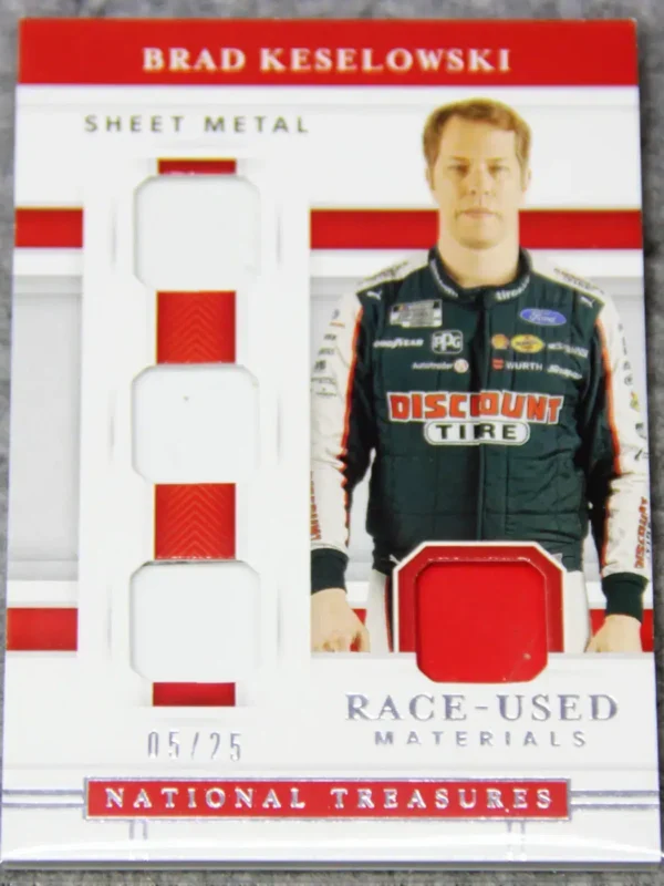 2020 Brad Keselowski #QRU-BK Panini Nascar National Treasures Quad Race Used Materials Sheet Metal SN#15 - front