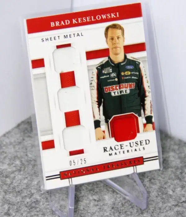 2020 Brad Keselowski #QRU-BK Panini Nascar National Treasures Quad Race Used Materials Sheet Metal SN#15 - stand