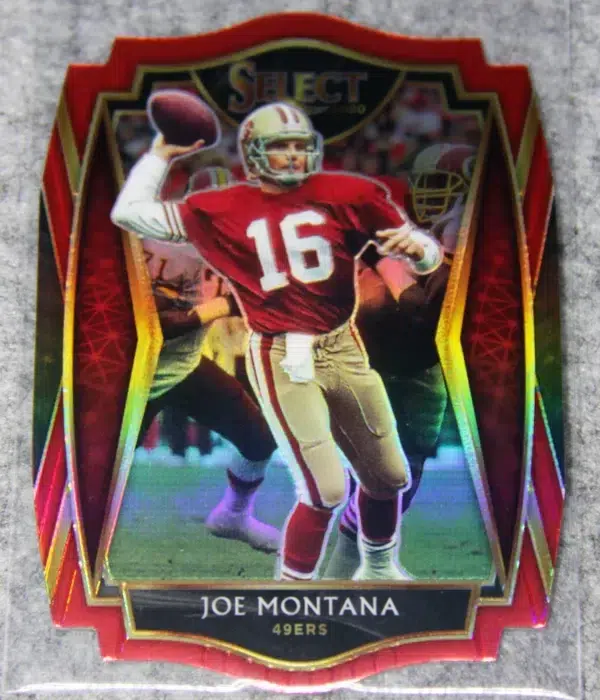 2020 Joe Montana #118 Panini Select Premier Level Die Cut Red Prizm - front