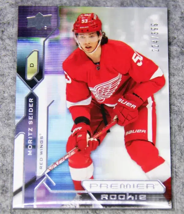 2021-22 Moritz Seider #102 Upper Deck Premier Rookies RC SN#224 - front