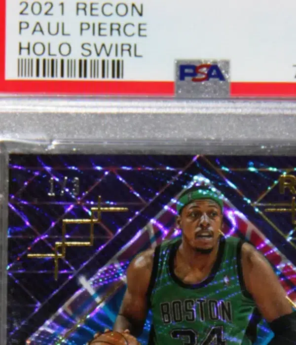 2021-22 Paul Pierce #196 Panini Recon Holo Swirl PSA MINT 9 SN#1 - detail