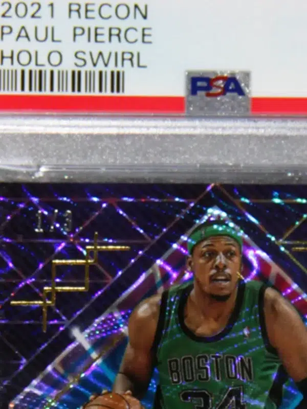 2021-22 Paul Pierce #196 Panini Recon Holo Swirl PSA MINT 9 SN#1 - detail